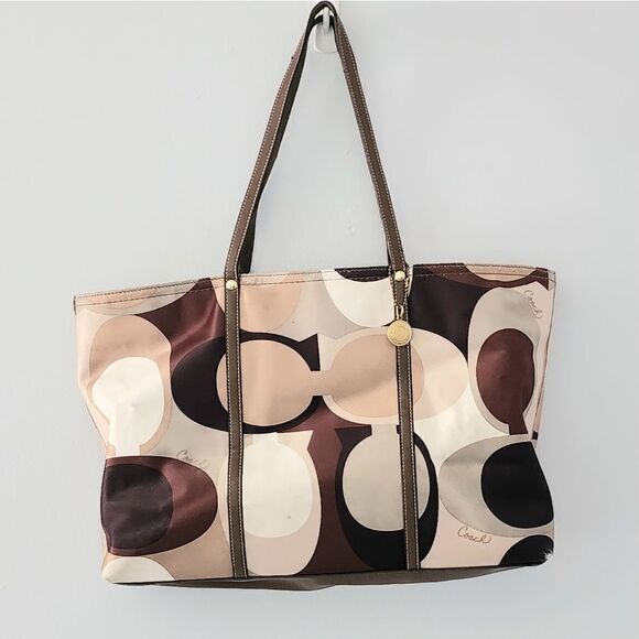 Coach Handbags - Coach tote handbag brown and green